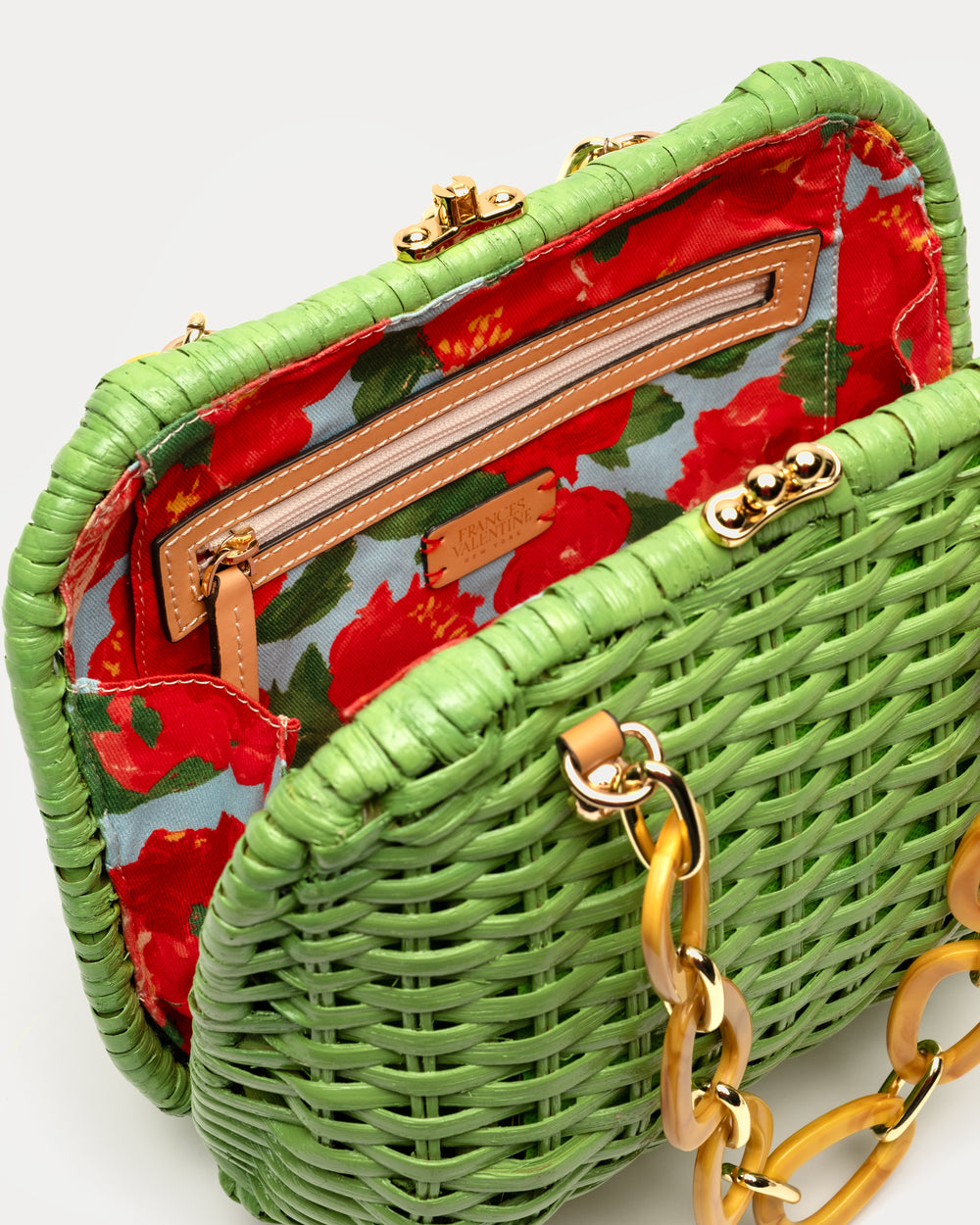 Hen Wicker Basket - Lime Green - Frances Valentine