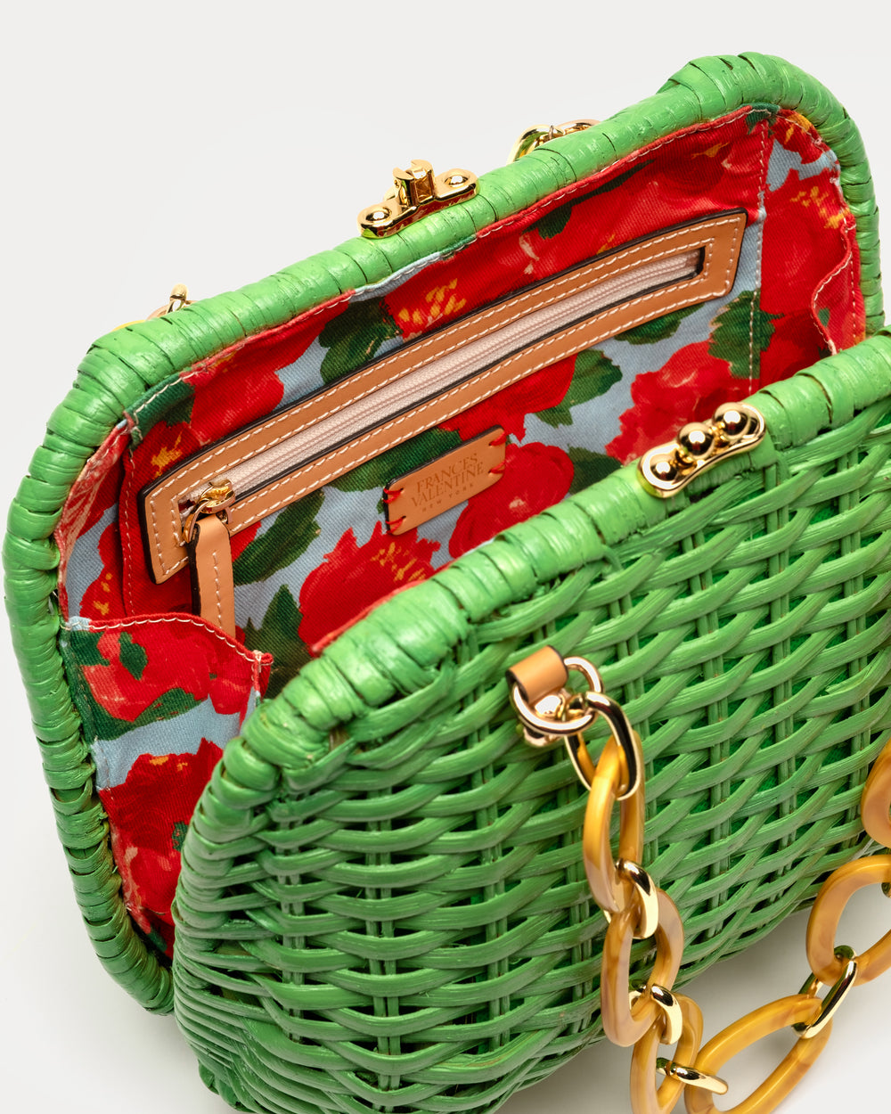 Hen Wicker Basket - Green Basket Frances Valentine