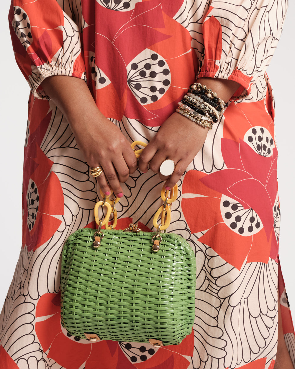 Hen Wicker Basket - Lime Green - Frances Valentine