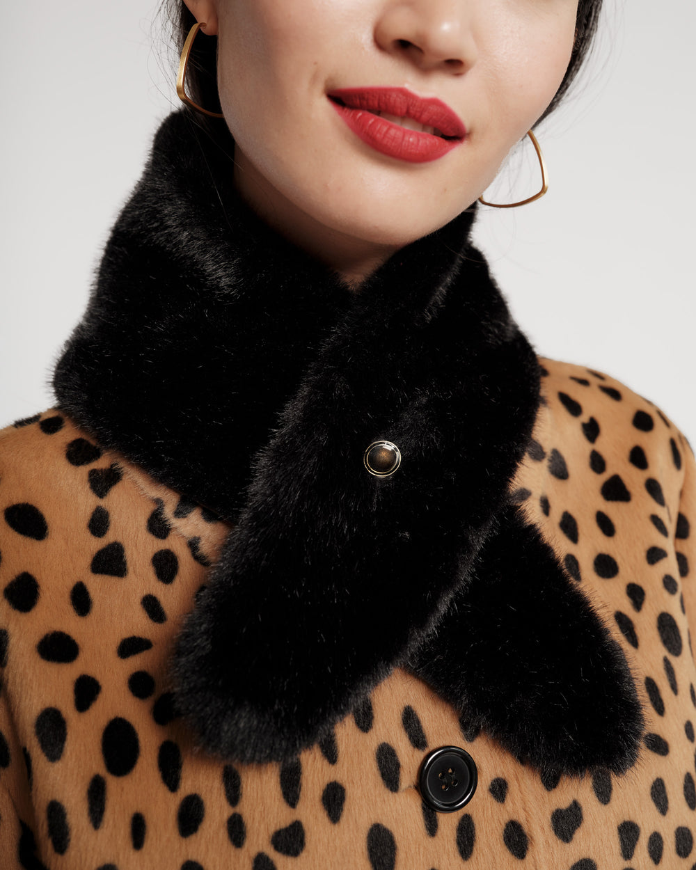 Faux Mink Collar - Black Fur Collar Frances Valentine
