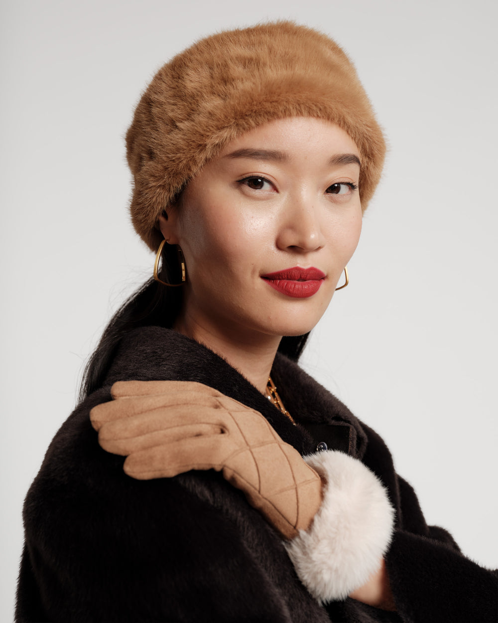 Faux Mink Headband - Camel Frances Valentine