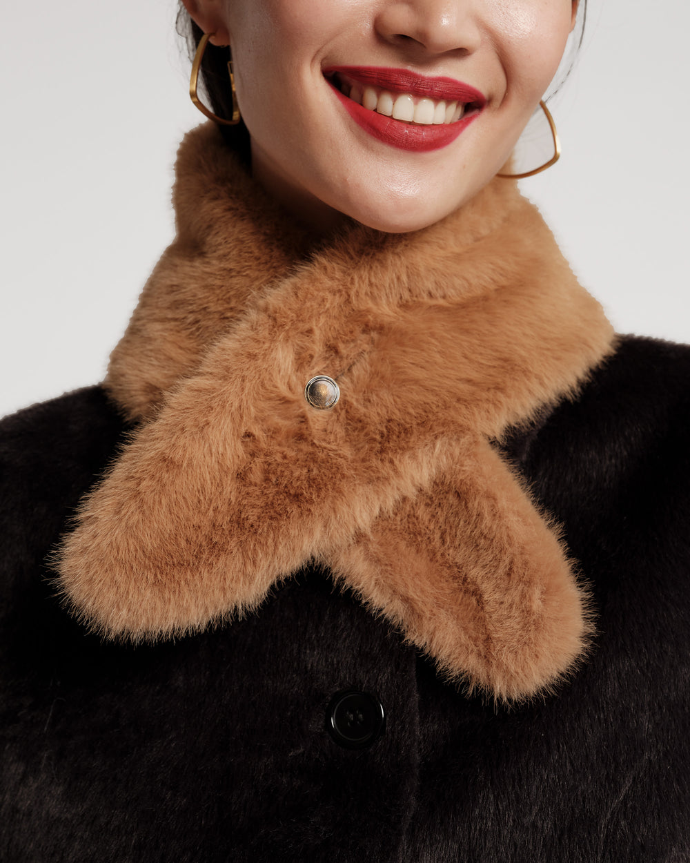 Faux Mink Collar - Camel Fur Collar Frances Valentine