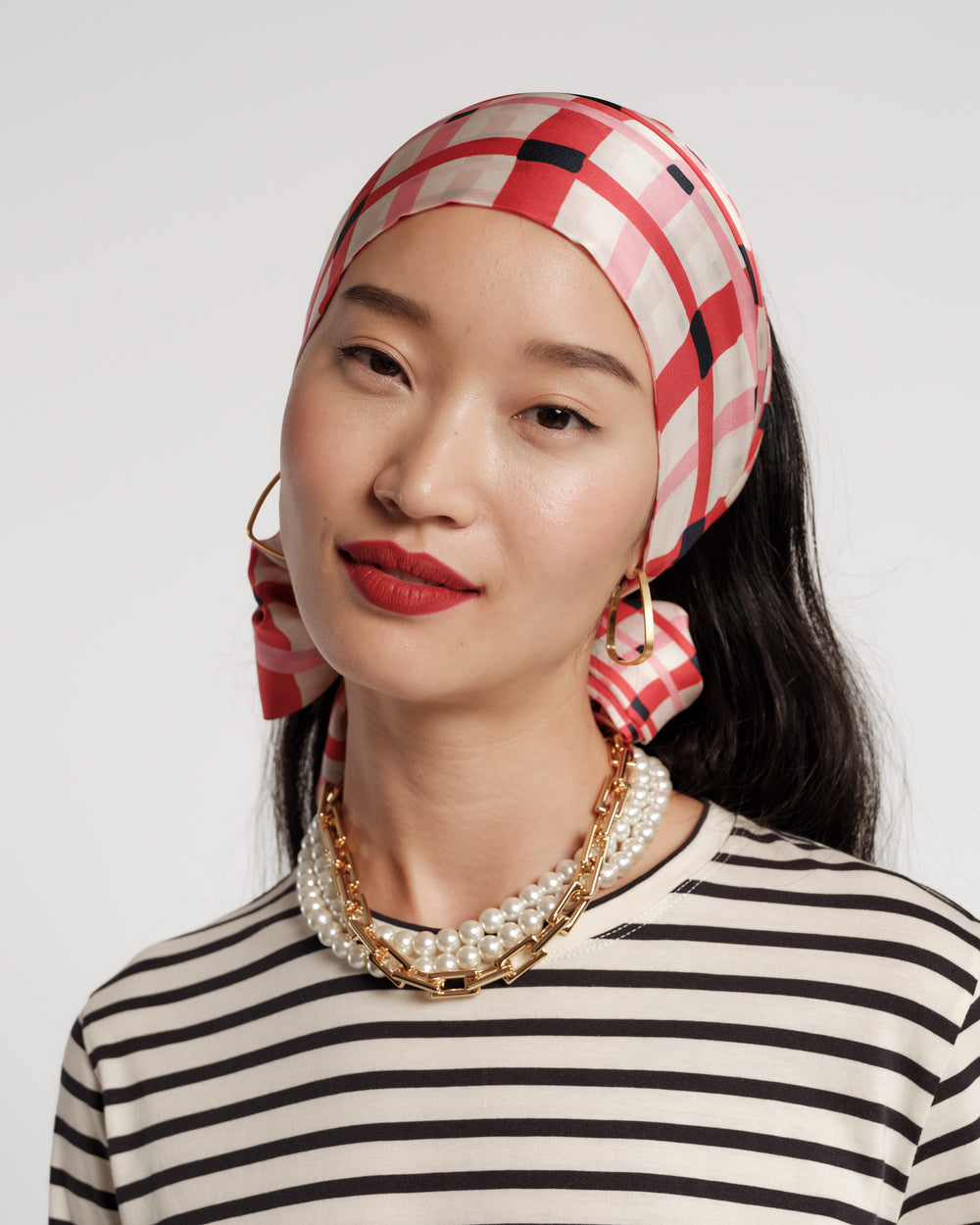 Skinny Silk Scarf - Lollipop Lattice Scarf Frances Valentine