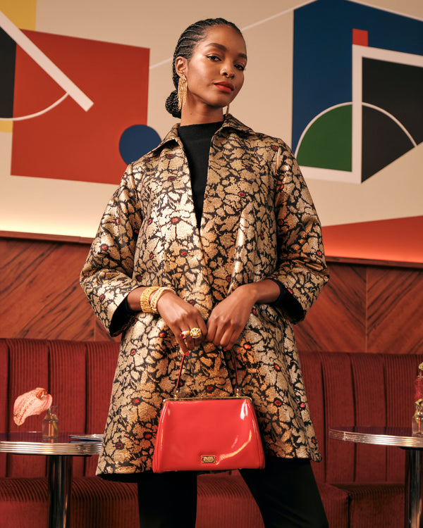 Cornelia Jacquard Swing Jacket Coats & Jackets Frances Valentine