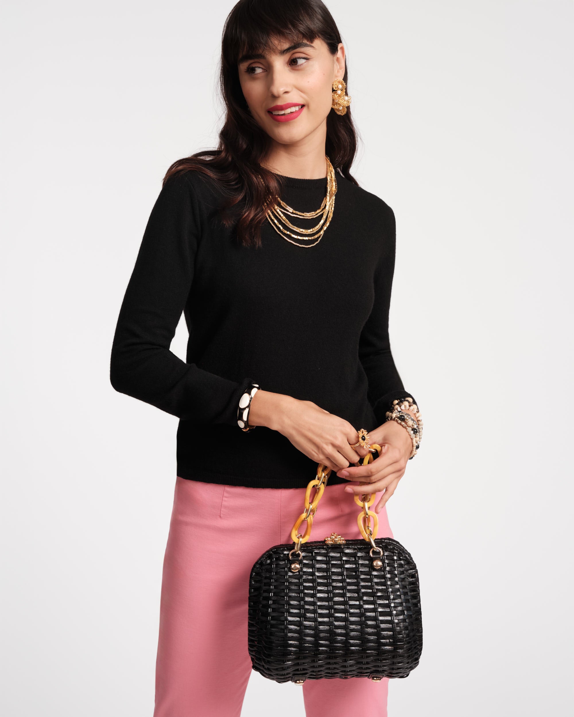 Hen Wicker Basket - Black – Frances Valentine