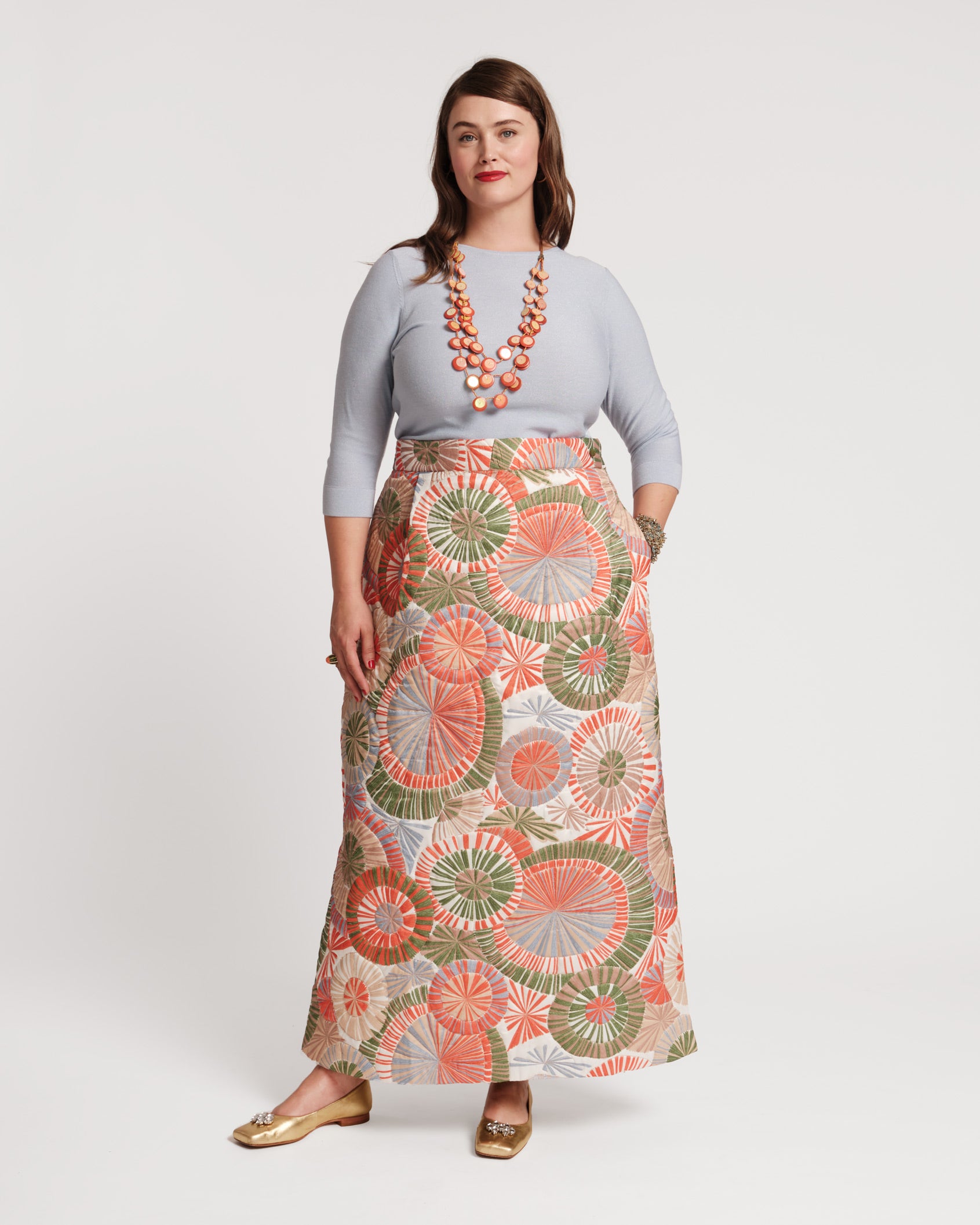 Hostess Quilted Skirt Starburst Print