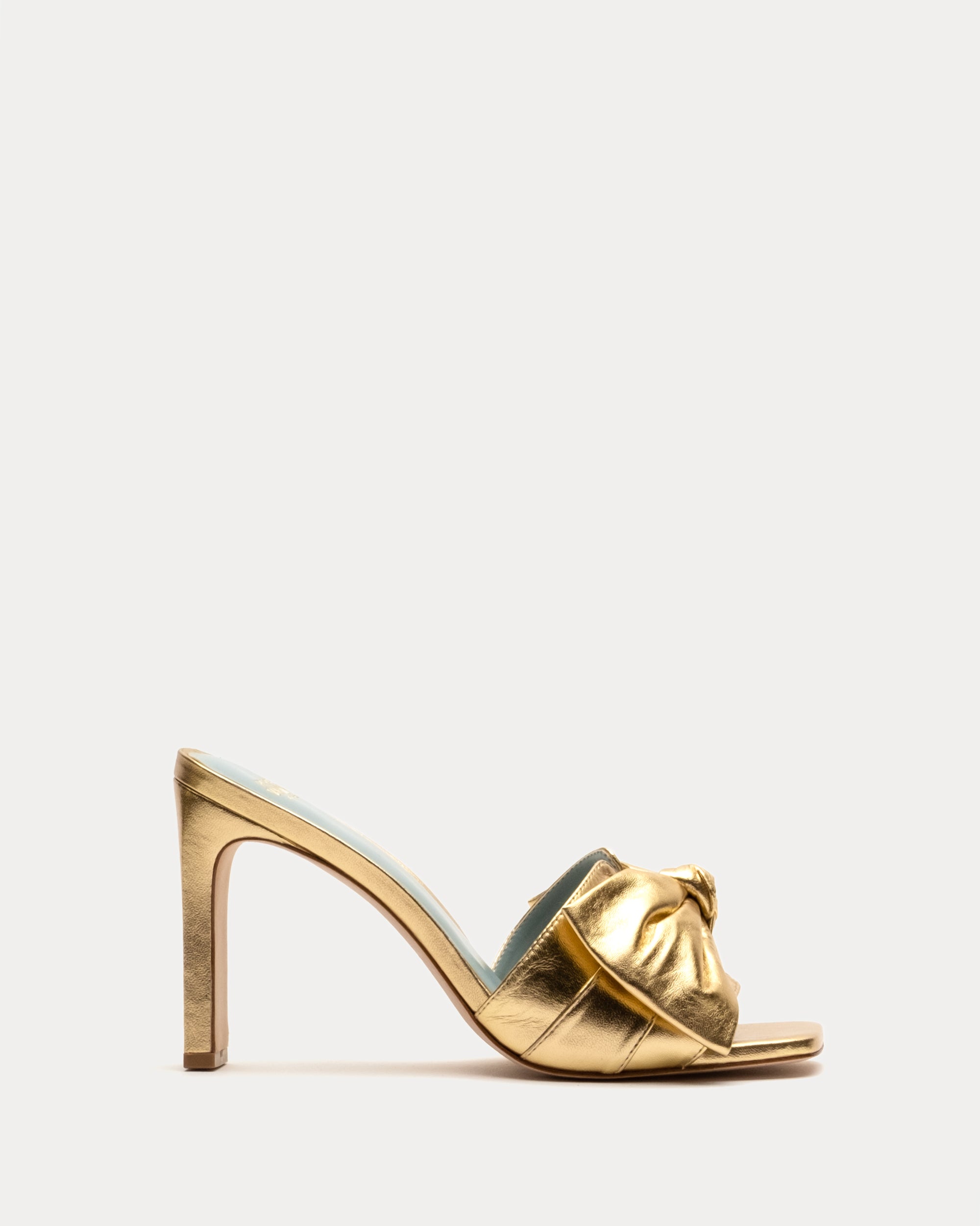 Hilary Heel Metallic Leather Gold