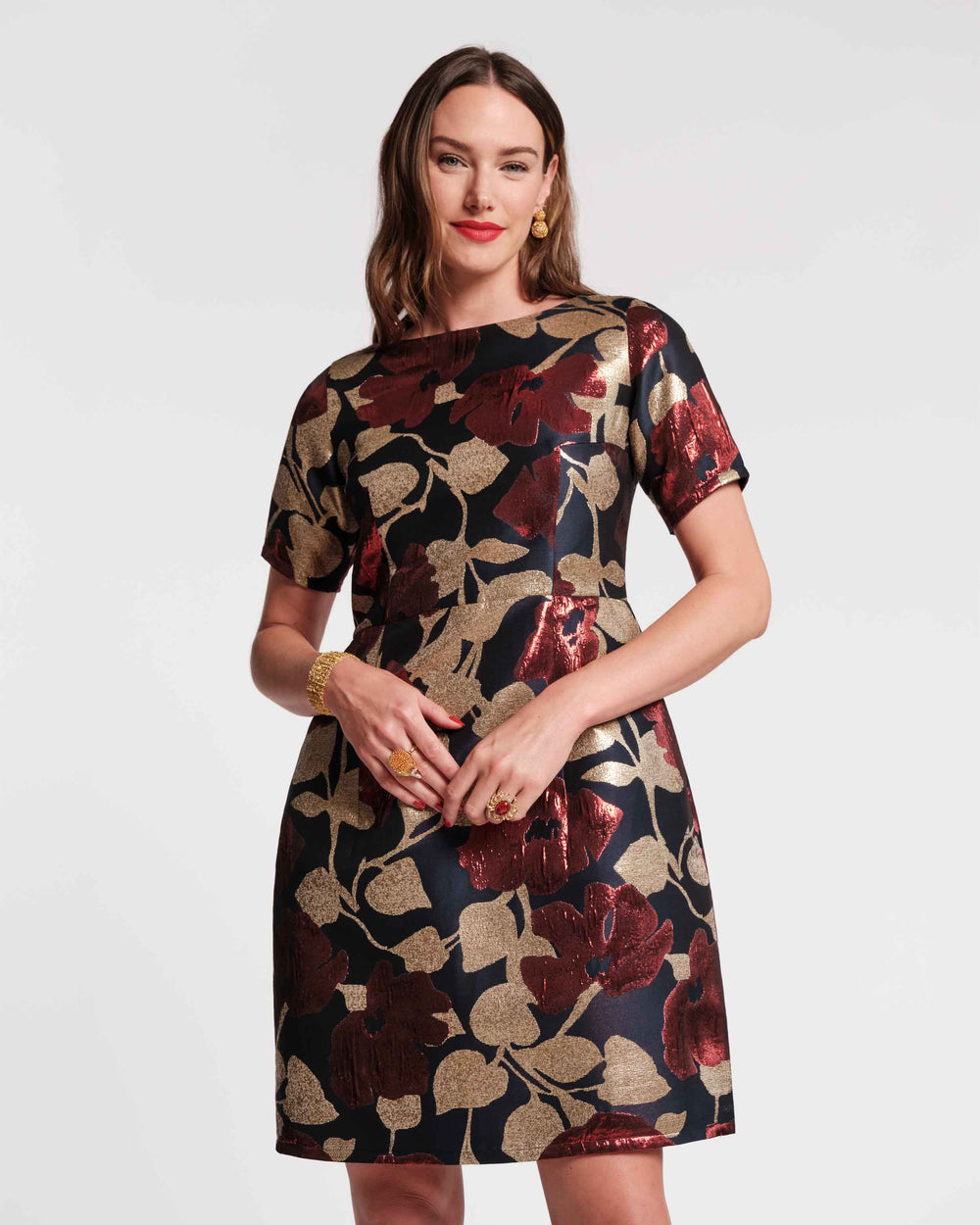 Michelle Mini Dress - Floating Floral Jacquard