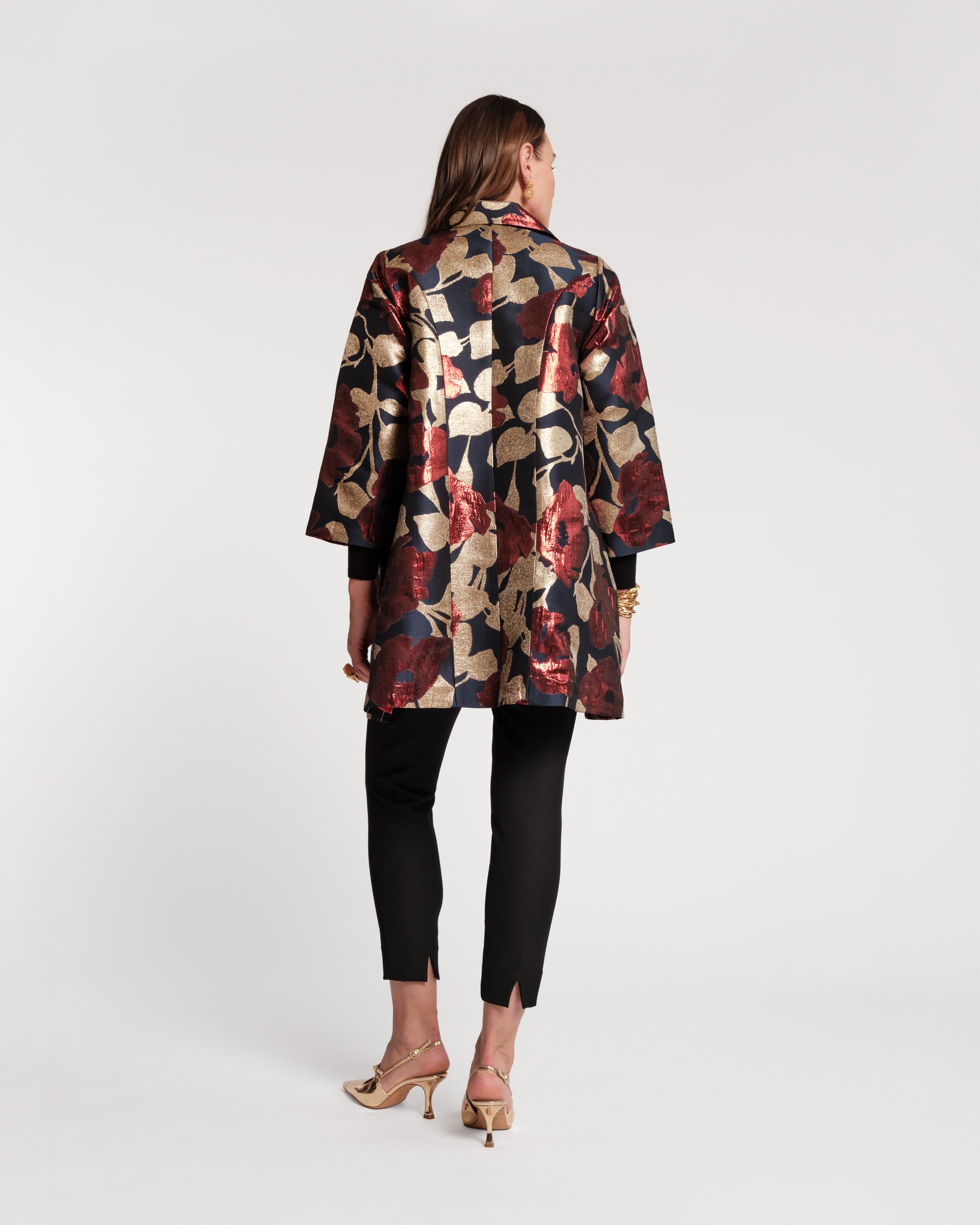 Cornelia Swing Coat - Floating Floral Jacquard – Frances Valentine