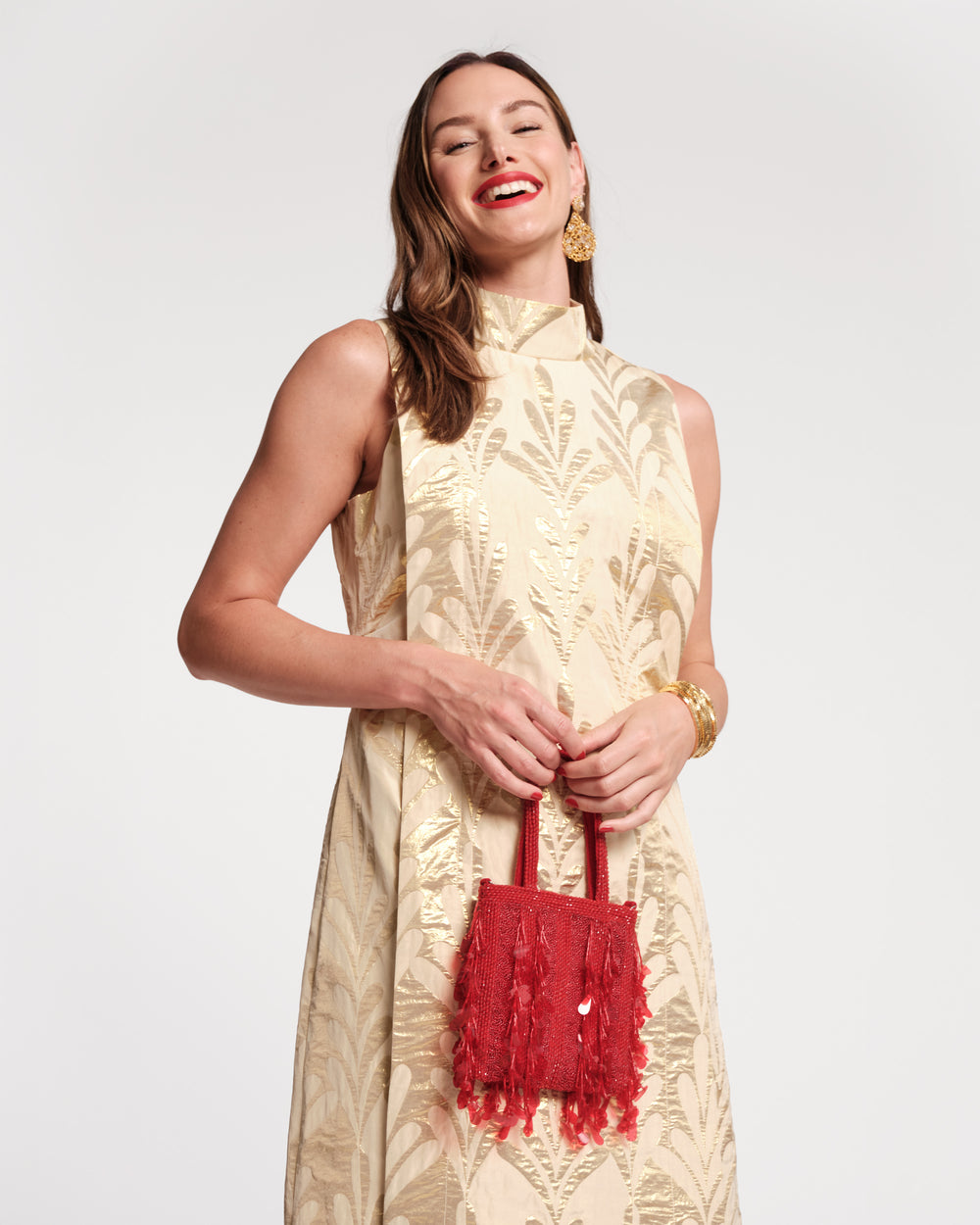 Gatsby Mini Tote Bag - Embellished Sequin Red