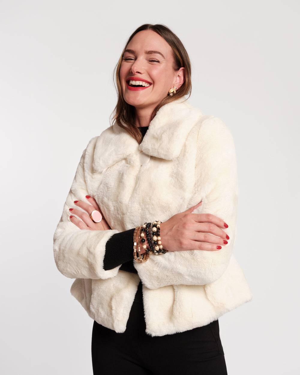Babe Jacket - Faux Fur White