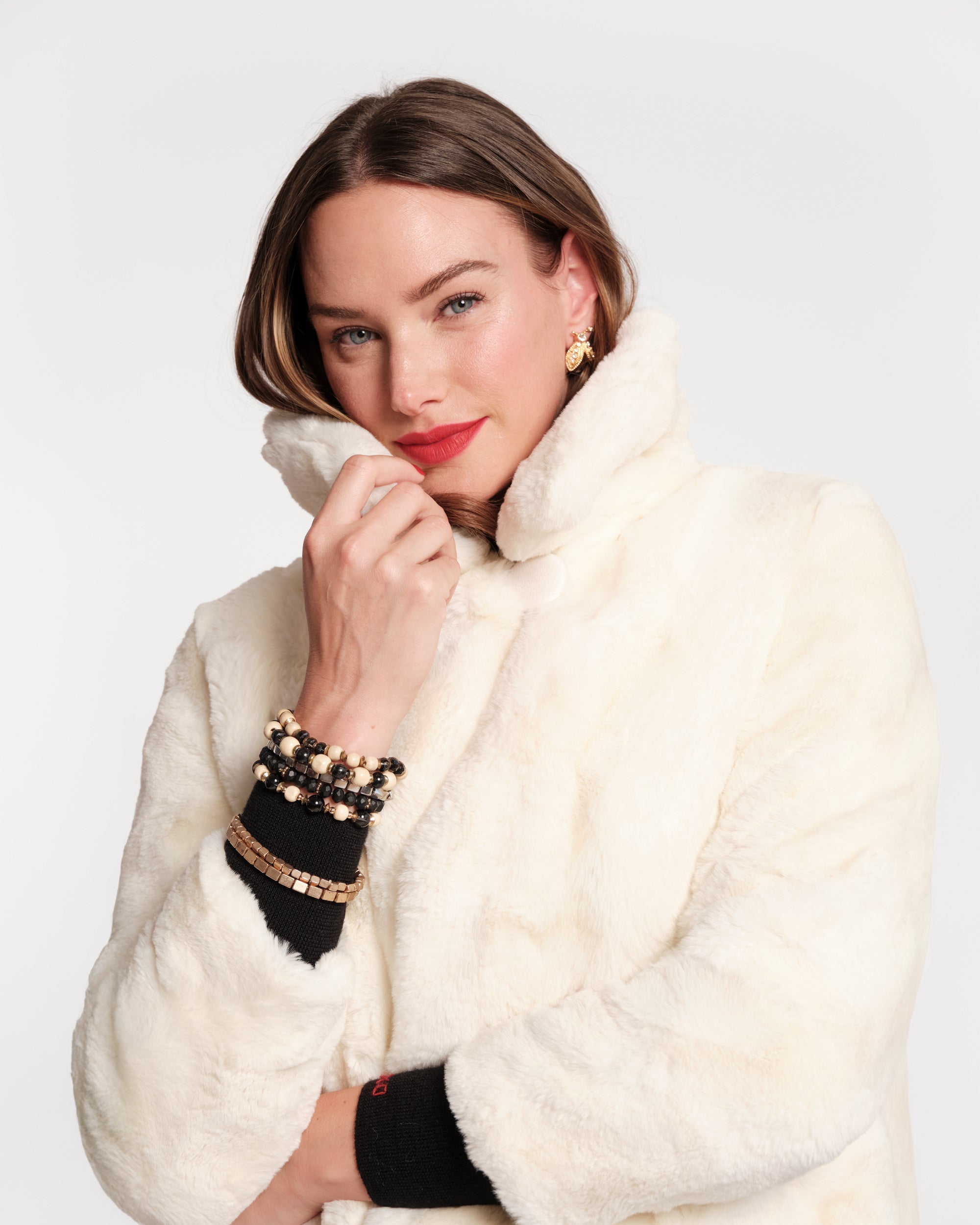 Babe Faux Fur Jacket - White – Frances Valentine