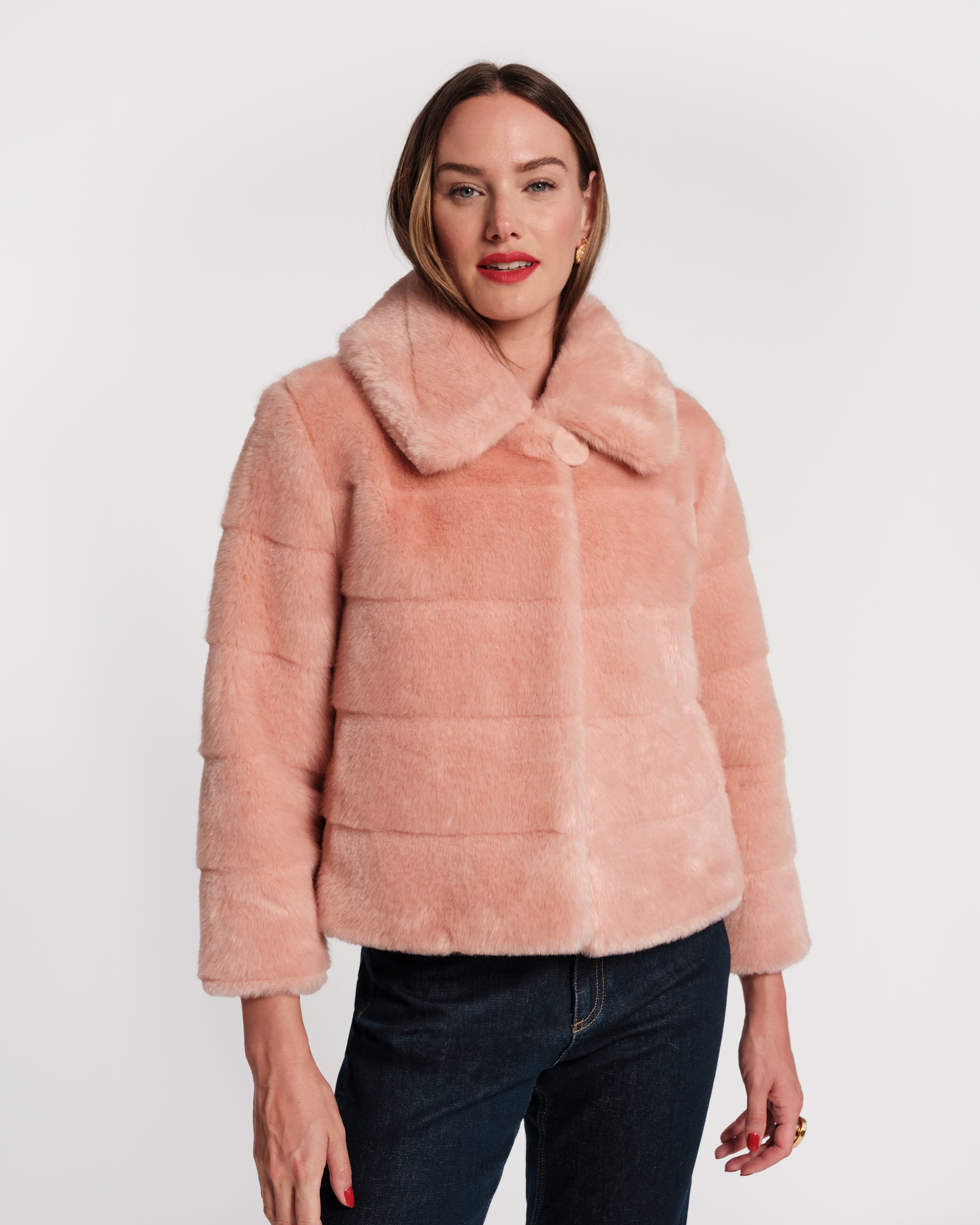 Babe Faux Fur Jacket - Light Pink – Frances Valentine