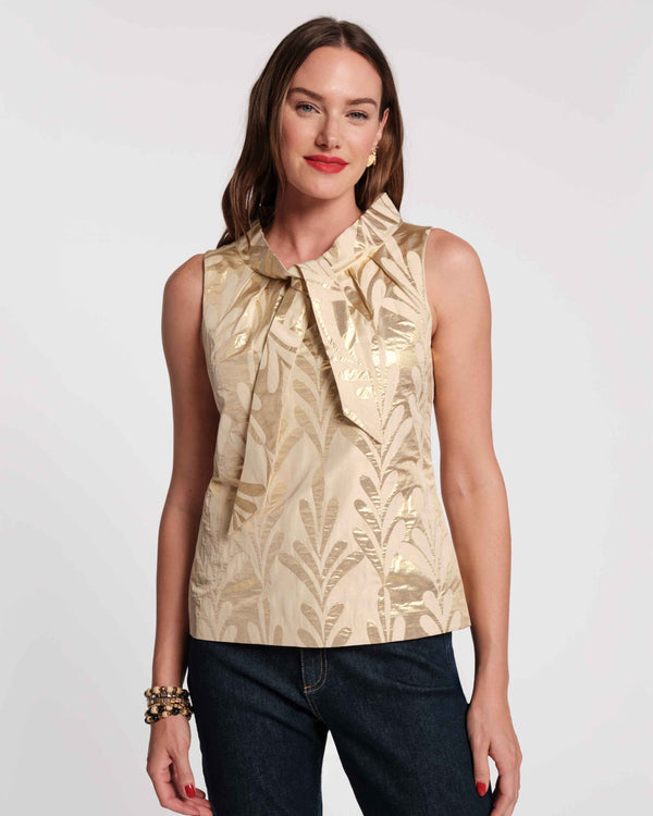 Millie Top - Royal Palm Jacquard Gold