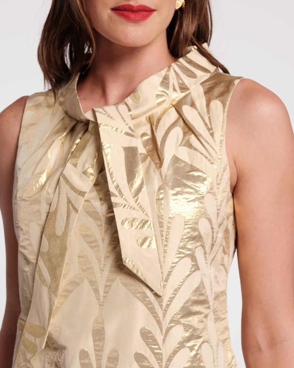 Millie Top - Royal Palm Jacquard Gold