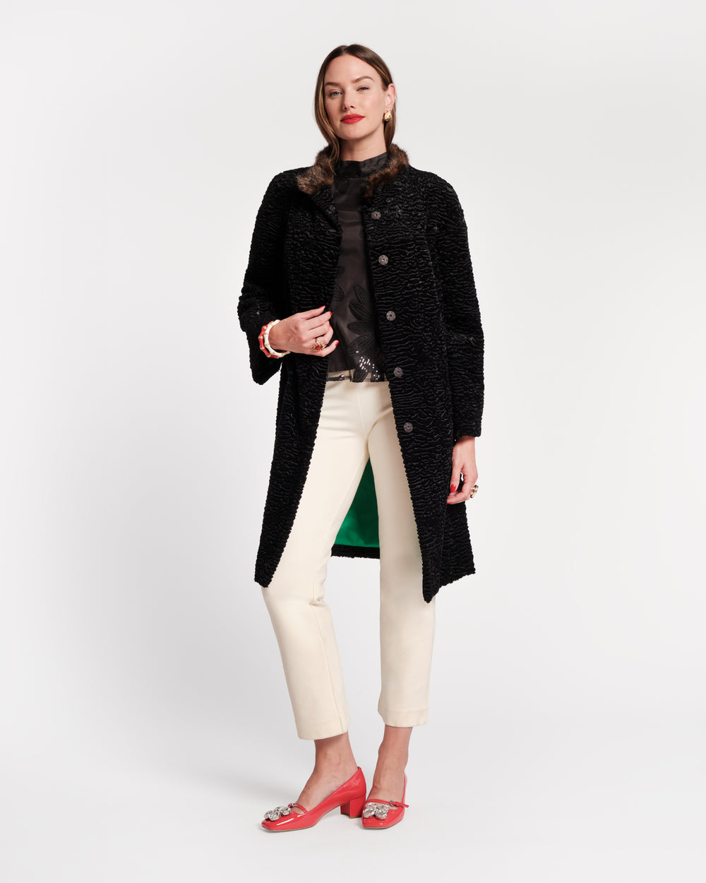 Dame Faux Fur Coat - Black
