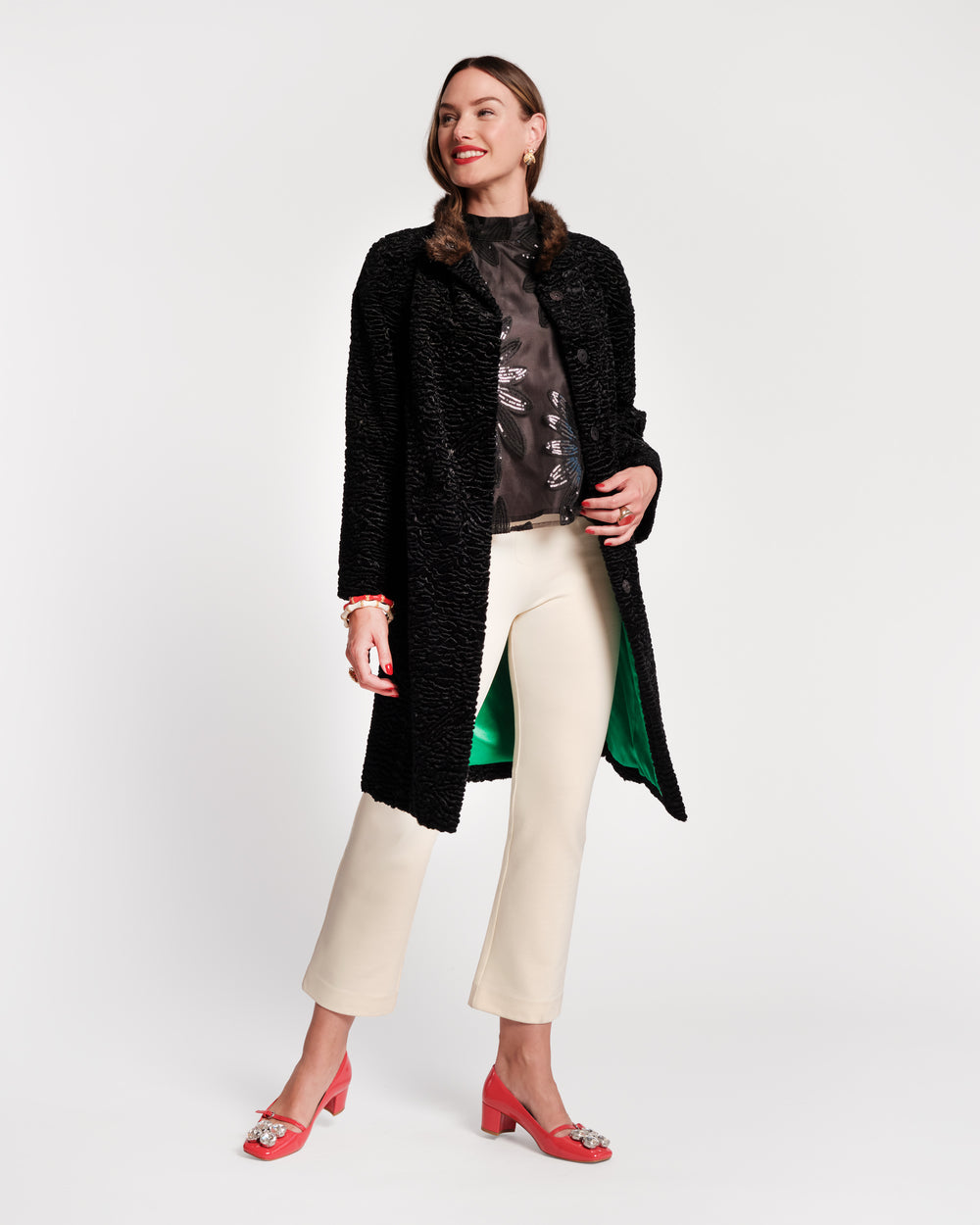 Dame Faux Fur Coat - Black