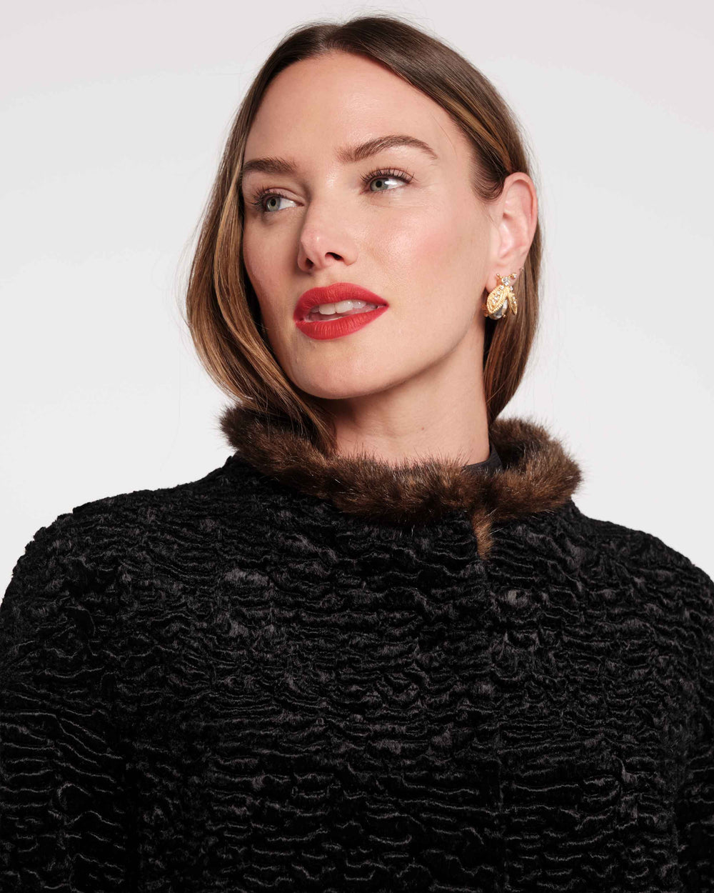 Dame Faux Fur Coat - Black