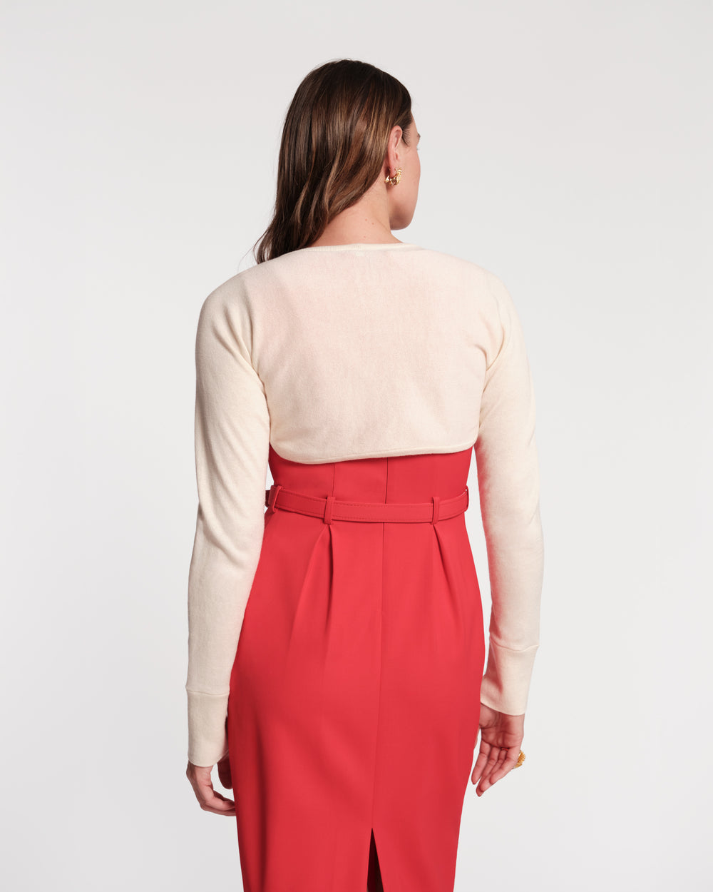Emmie Long Sleeve Shrug - Oyster Sweater Frances Valentine