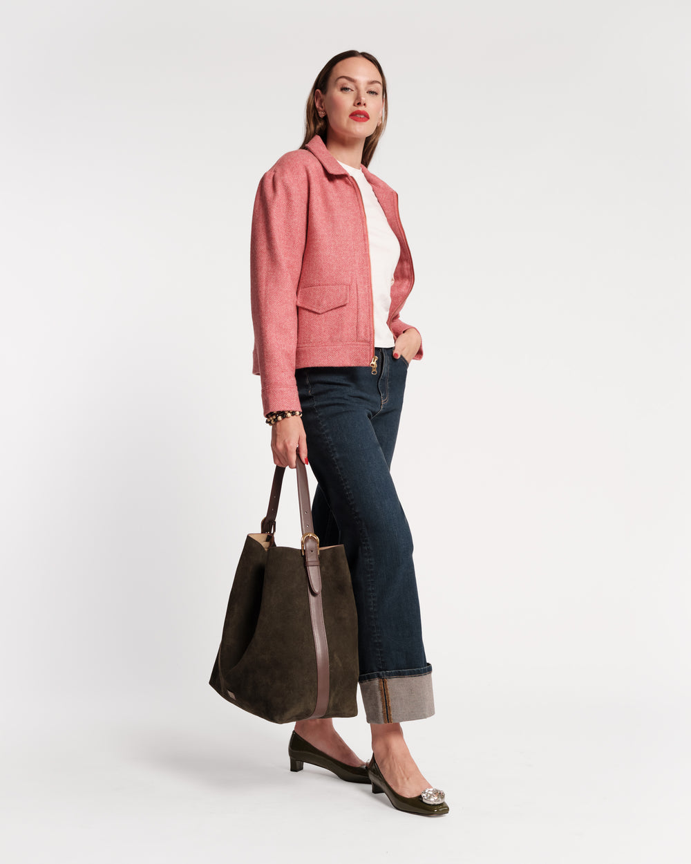 Hunter Suede Hobo - Olive - Frances Valentine