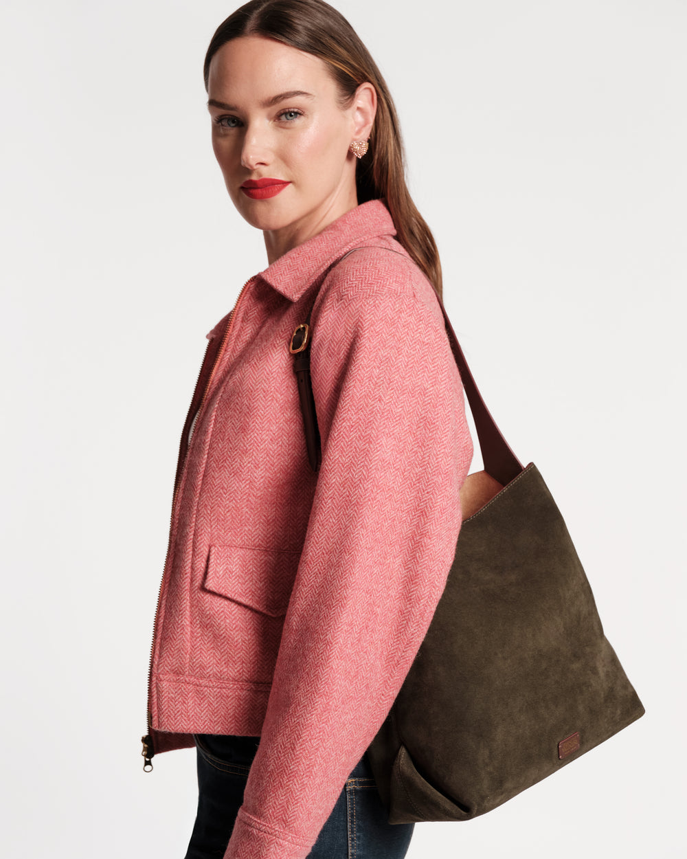 Brynn Suede Hobo - Olive - Frances Valentine