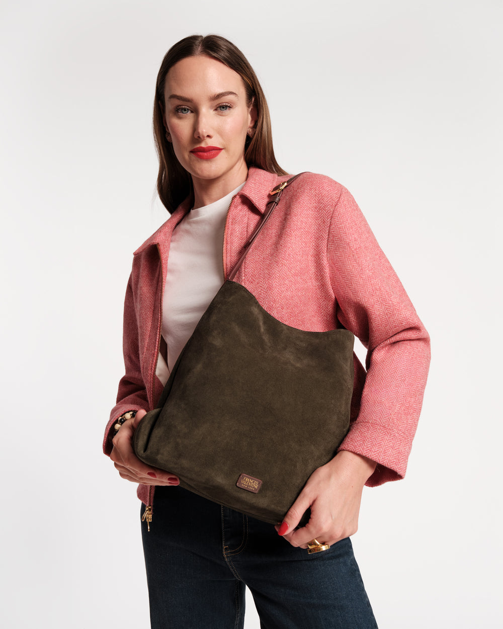 Brynn Suede Hobo - Olive - Frances Valentine