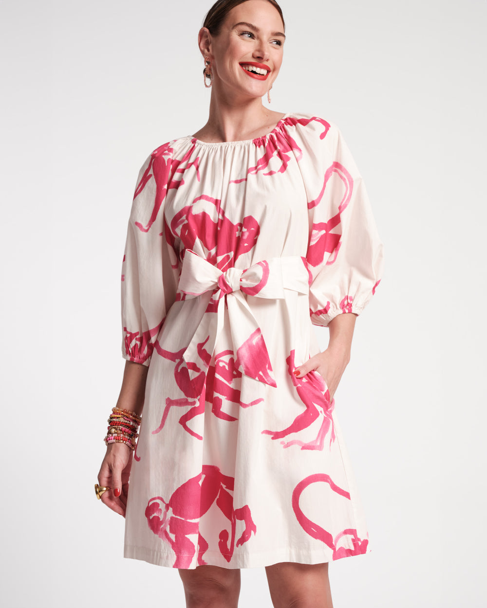 Bliss Mini Dress - Pink Monkey - Frances Valentine