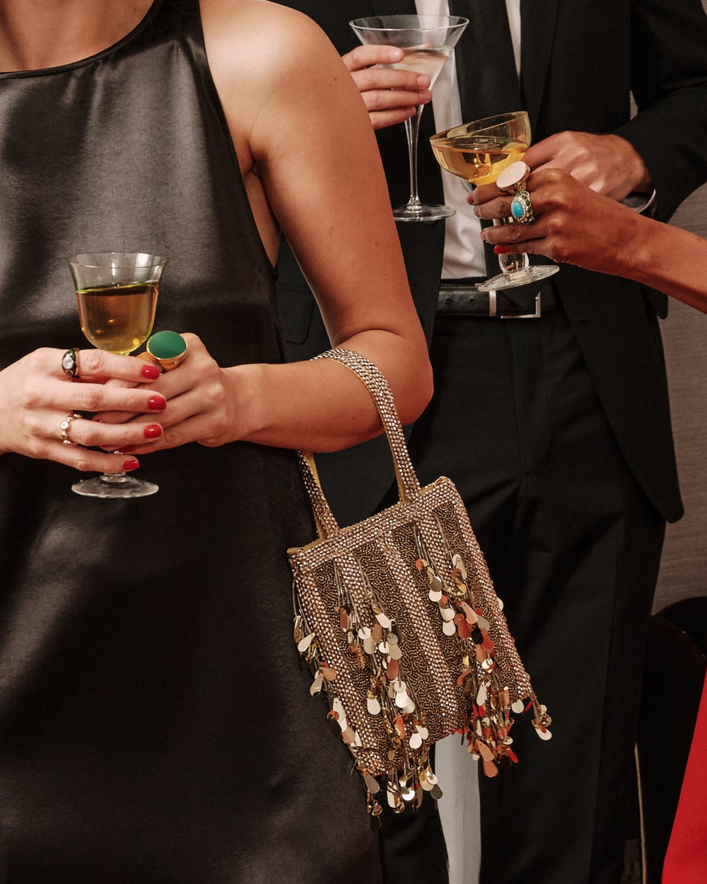 Gatsby Mini Tote Bag - Embellished Sequin Gold Handbag Frances Valentine