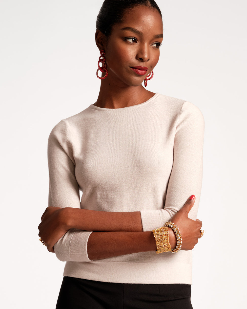 Rebekah Knit Top - Champagne Tops Frances Valentine