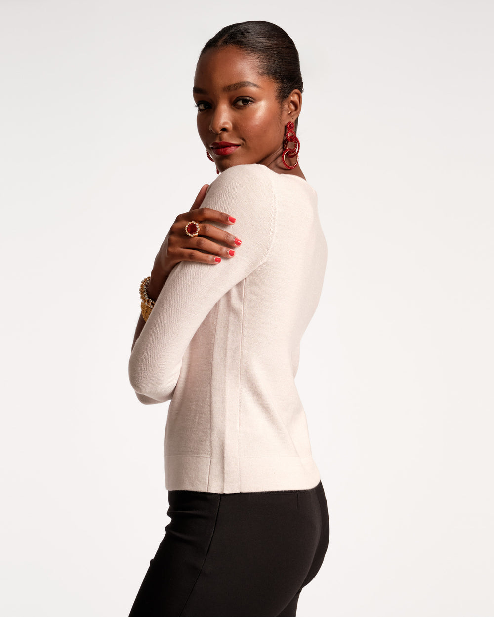 Rebekah Knit Top - Champagne Tops Frances Valentine