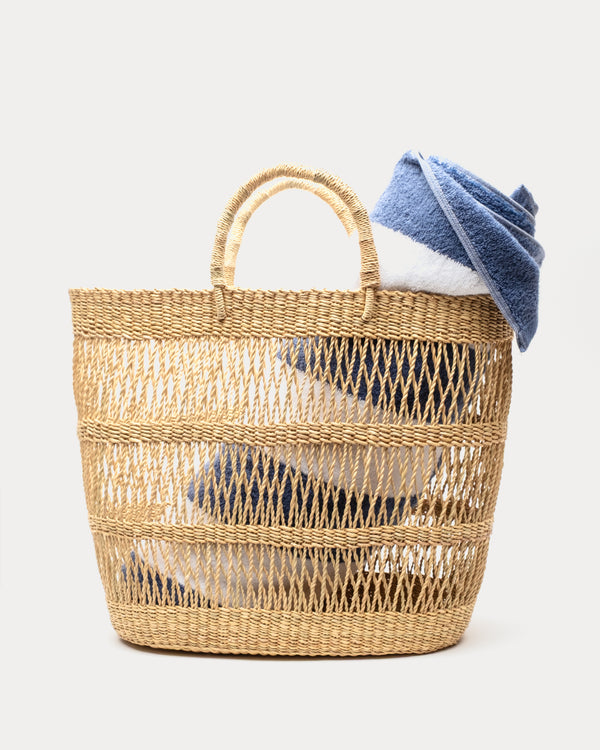 Open Weave Bolga Tote - Natural - Frances Valentine