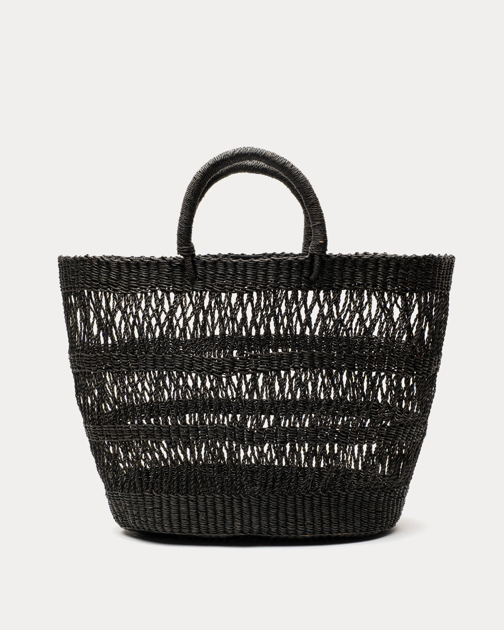 Open Weave Bolga Tote - Black - Frances Valentine