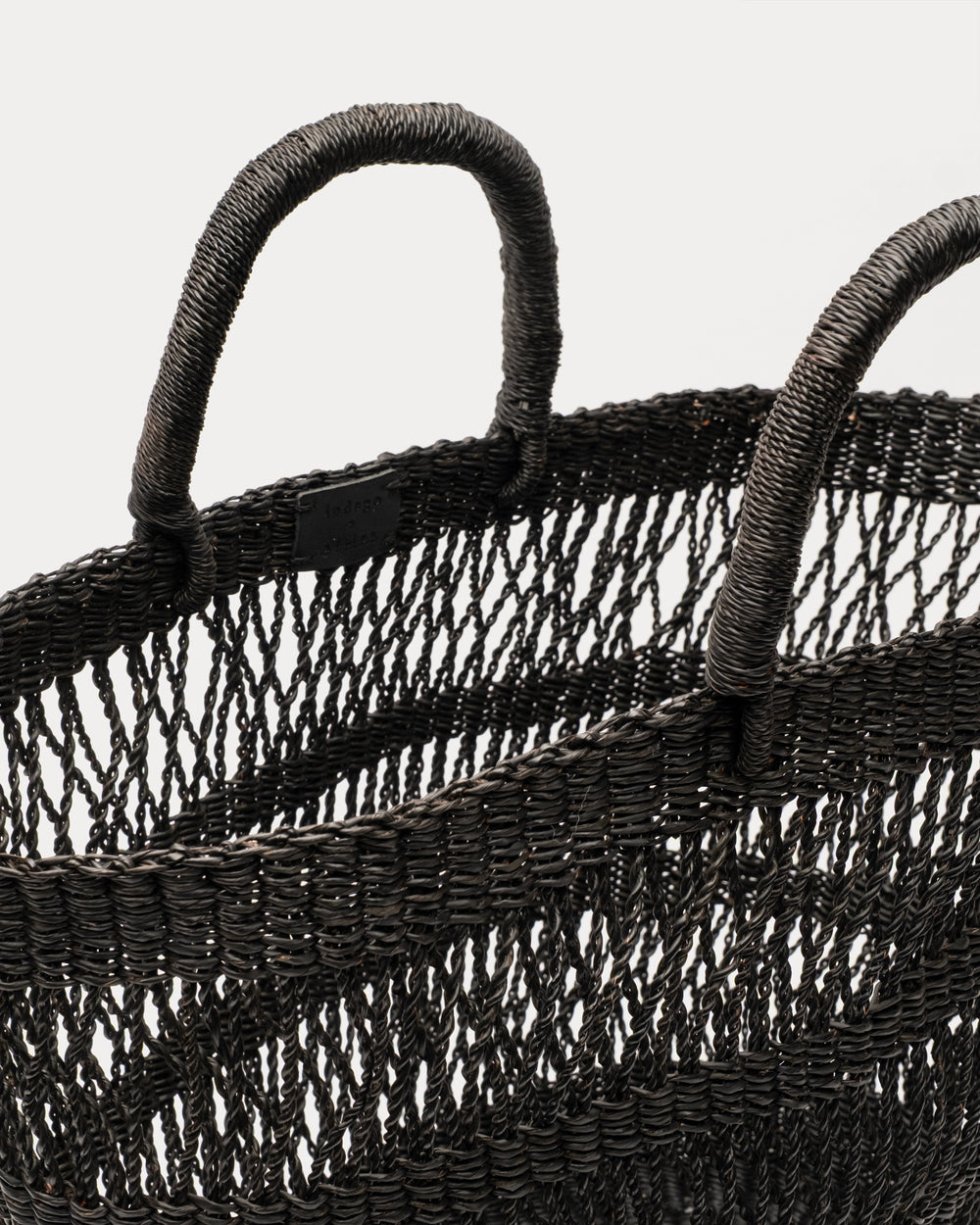 Open Weave Bolga Tote - Black - Frances Valentine