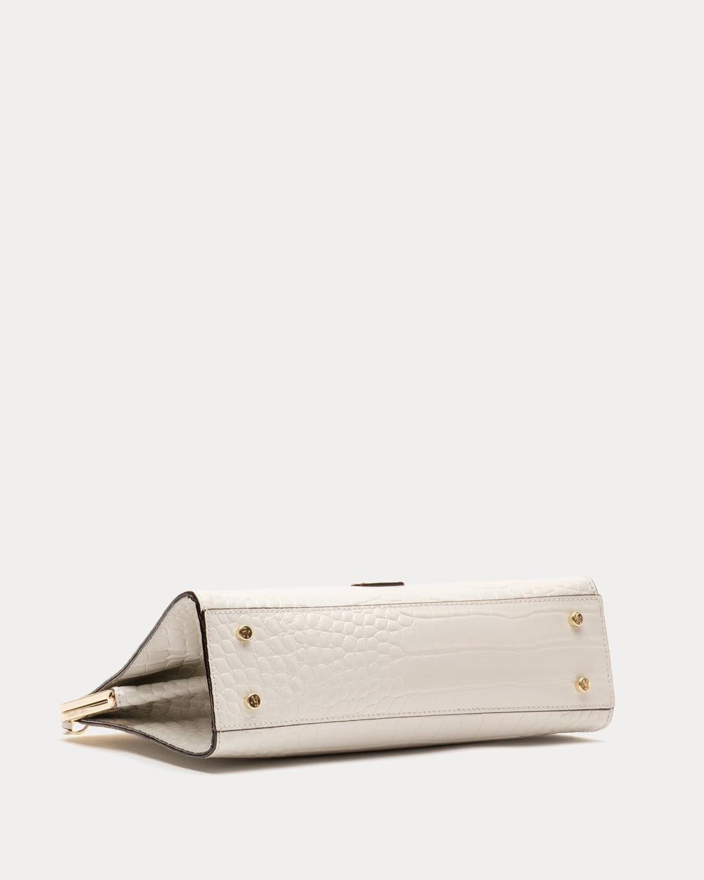 Jackie Frame Bag - Croc Emboss Leather Oyster Frame Bag Frances Valentine