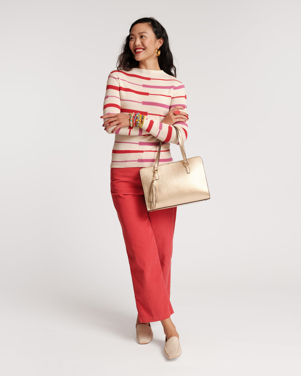 Jane Mini Wale Corduroy Pant - Coral - Frances Valentine