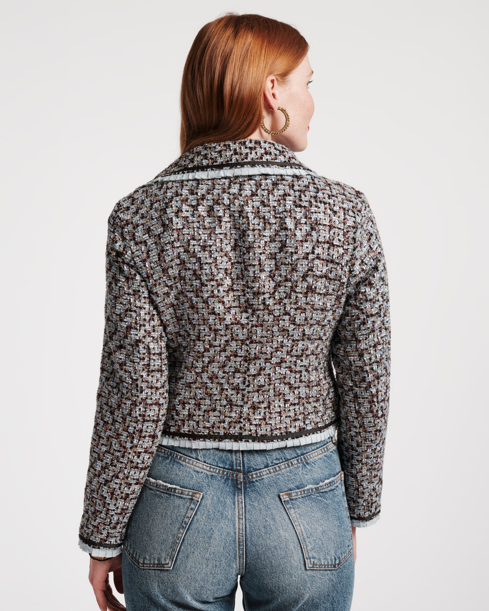 Jessie Jacket - Deco Tweed Blue - Frances Valentine