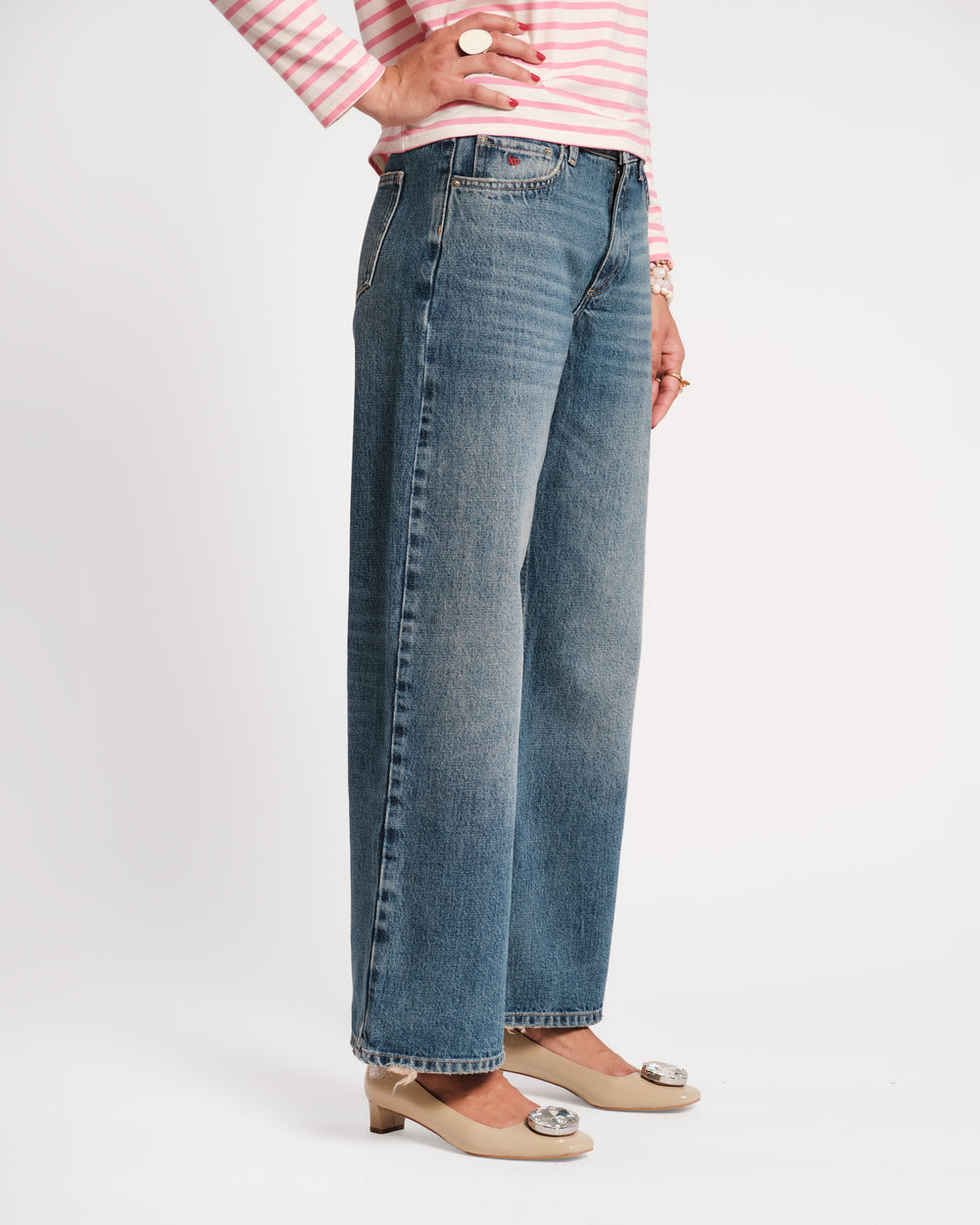 Jessie Medium Rise Jean - Medium Wash Denim Pants Frances Valentine