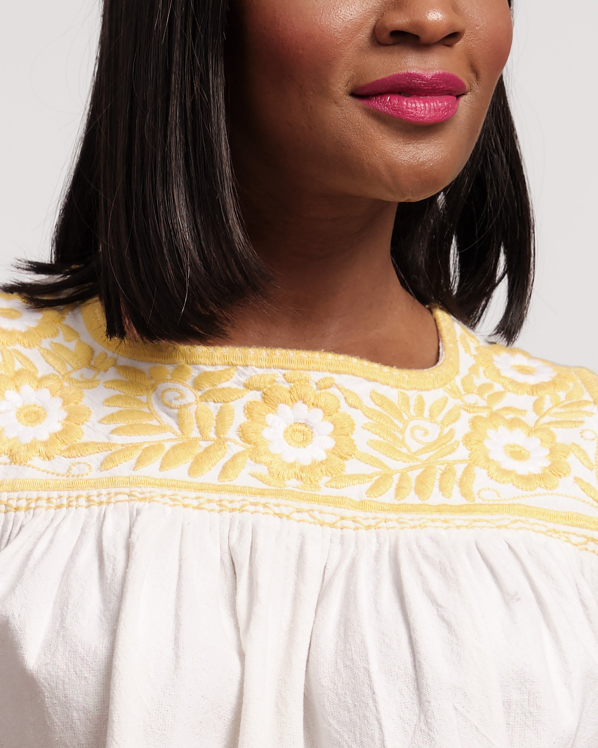 Jess Floral Embroidery Top - White – Frances Valentine