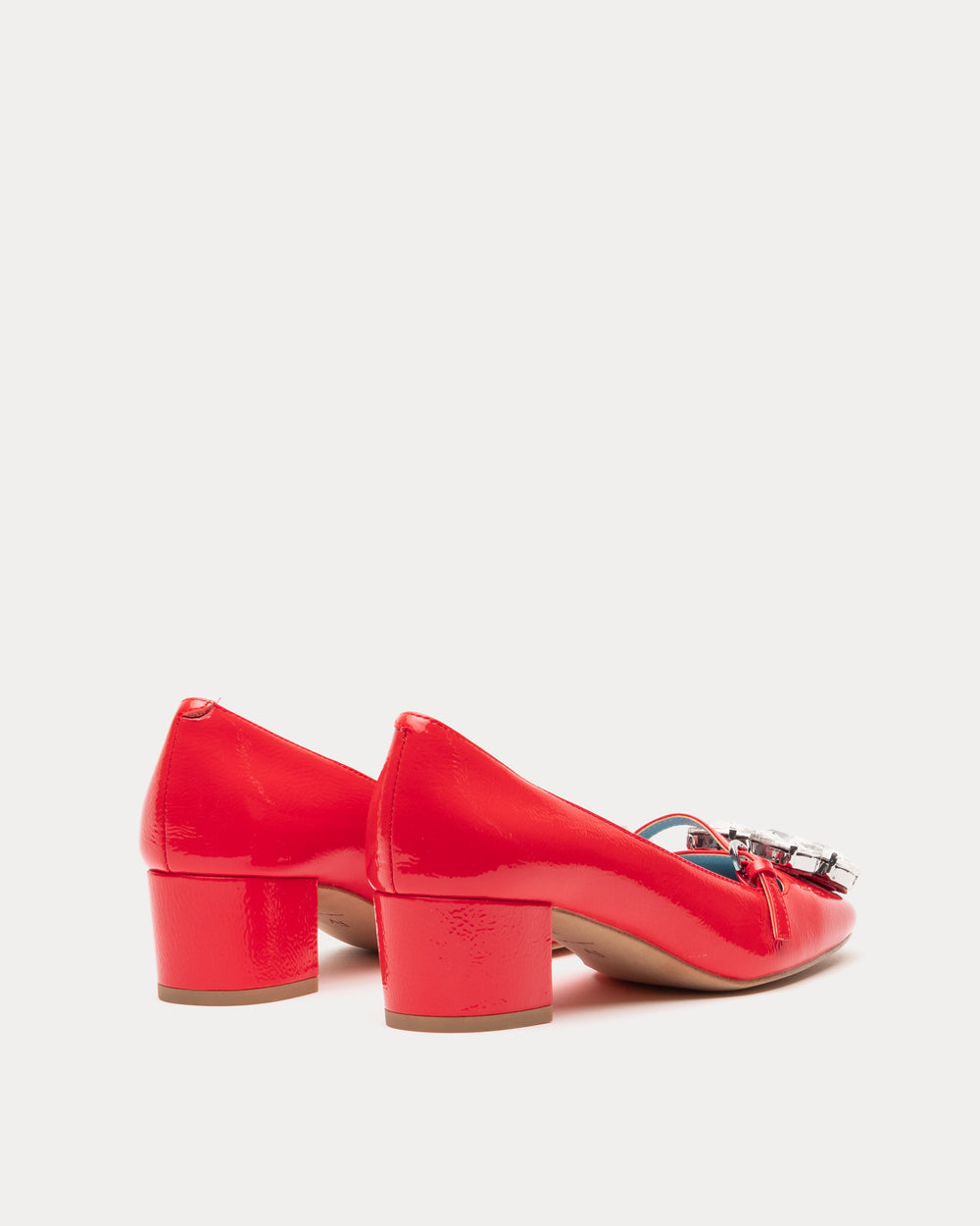 Josephine Heel Crinkled Leather Leather Geranium Heels Frances Valentine