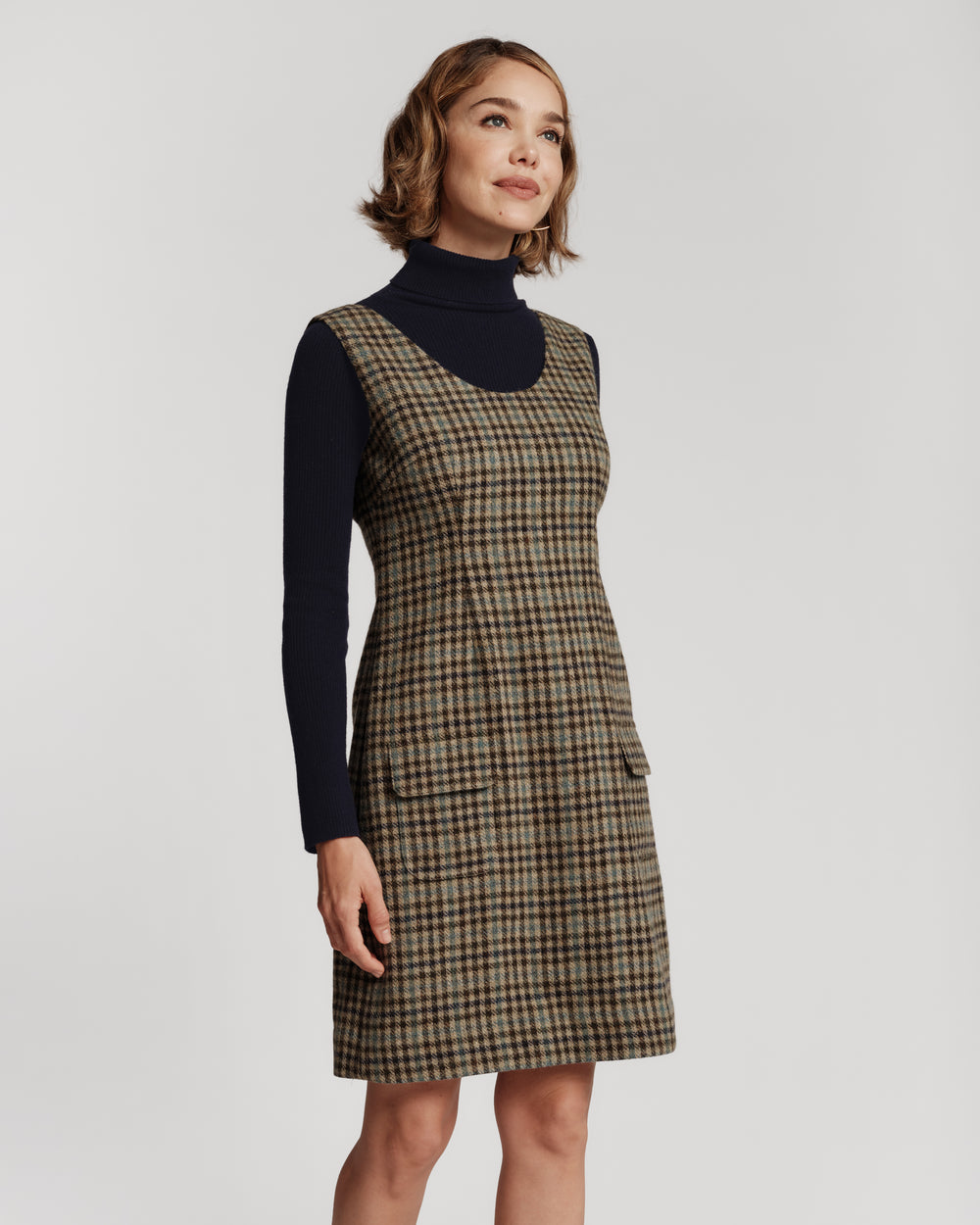 Wool Jumper Dress - Plaid Frances Valentine