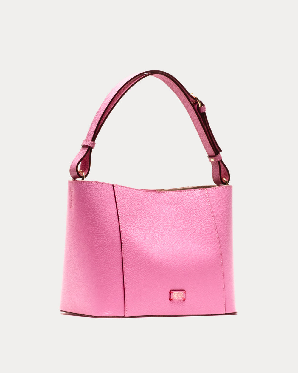 June Hobo - Tumbled Leather Pink Handbag Frances Valentine