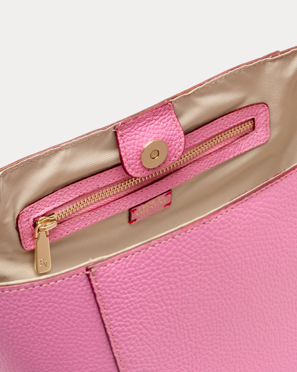 June Hobo - Tumbled Leather Pink Handbag Frances Valentine