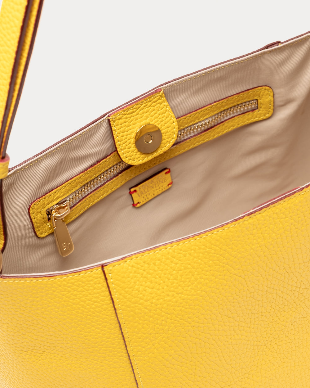 June Hobo - Tumbled Leather Canary Handbag Frances Valentine