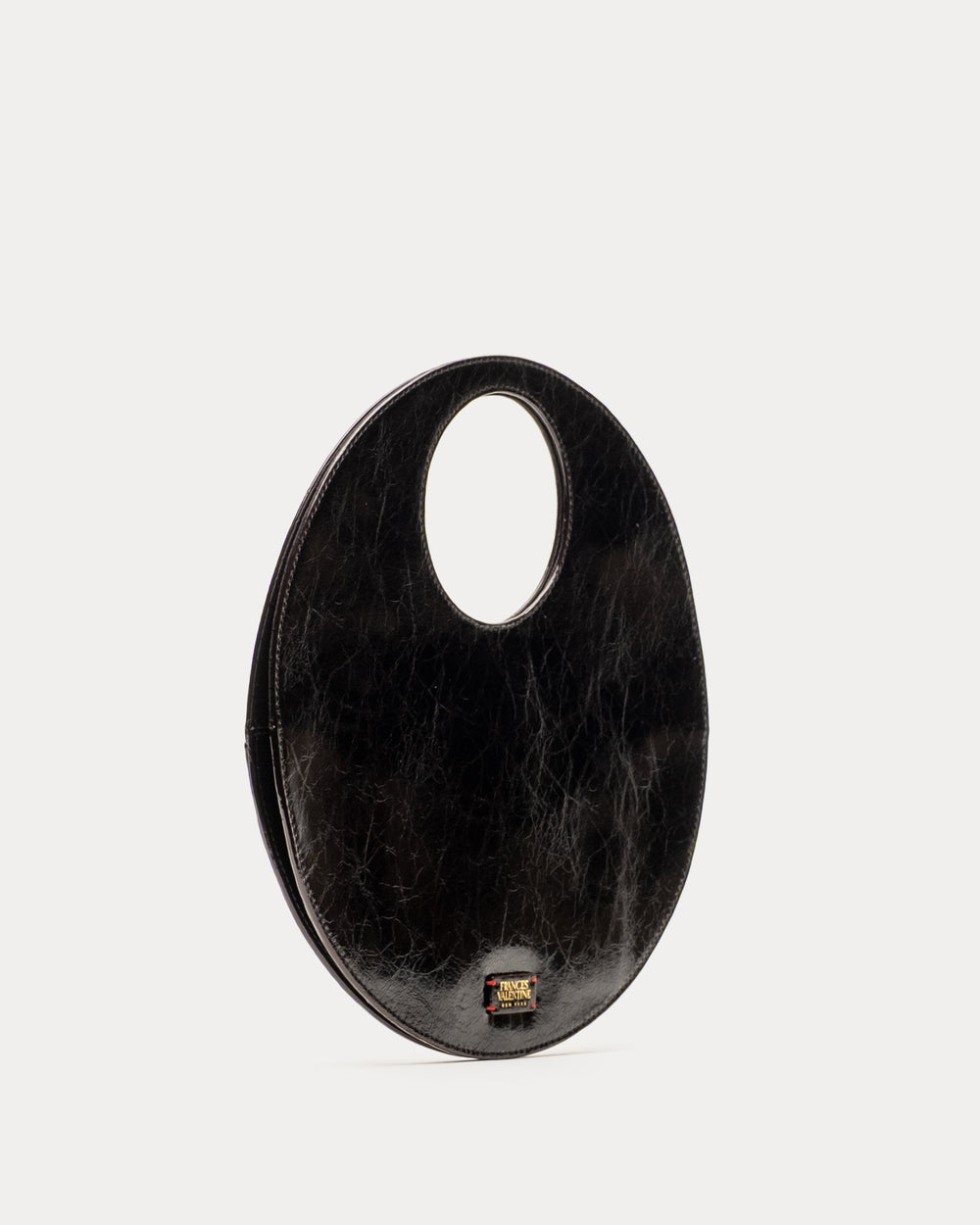 Juno Circle Bag - Crinkled Leather Black - Frances Valentine