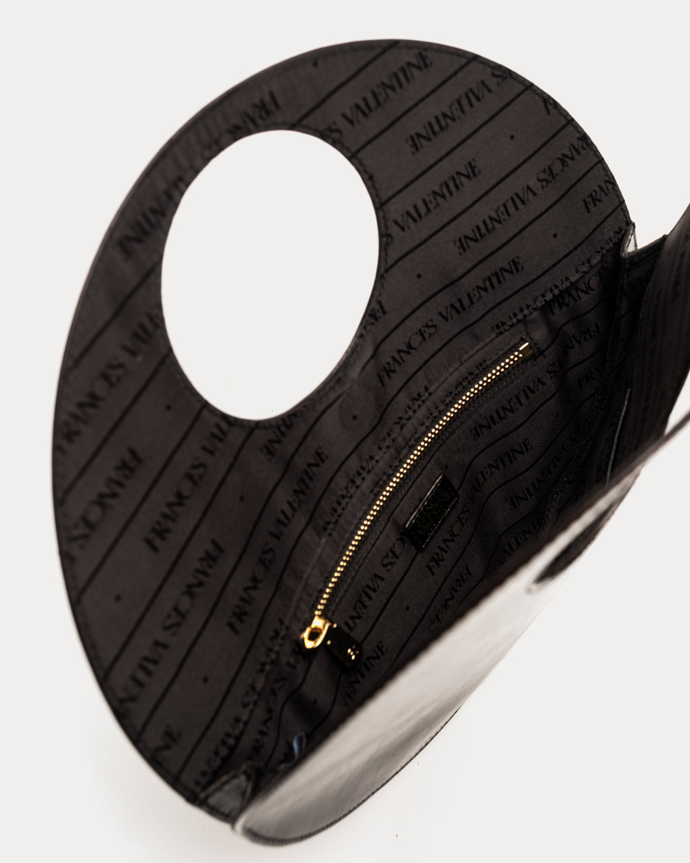 Juno Circle Bag - Crinkled Leather Black - Frances Valentine
