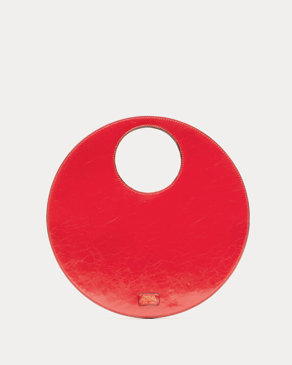 Juno Circle Bag - Crinkled Leather Red - Frances Valentine