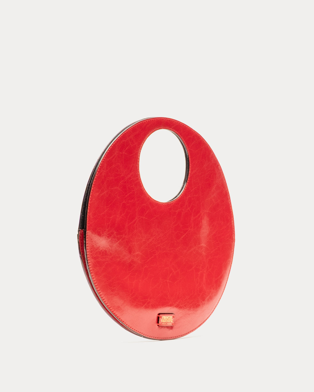 Juno Circle Bag - Crinkled Leather Red - Frances Valentine