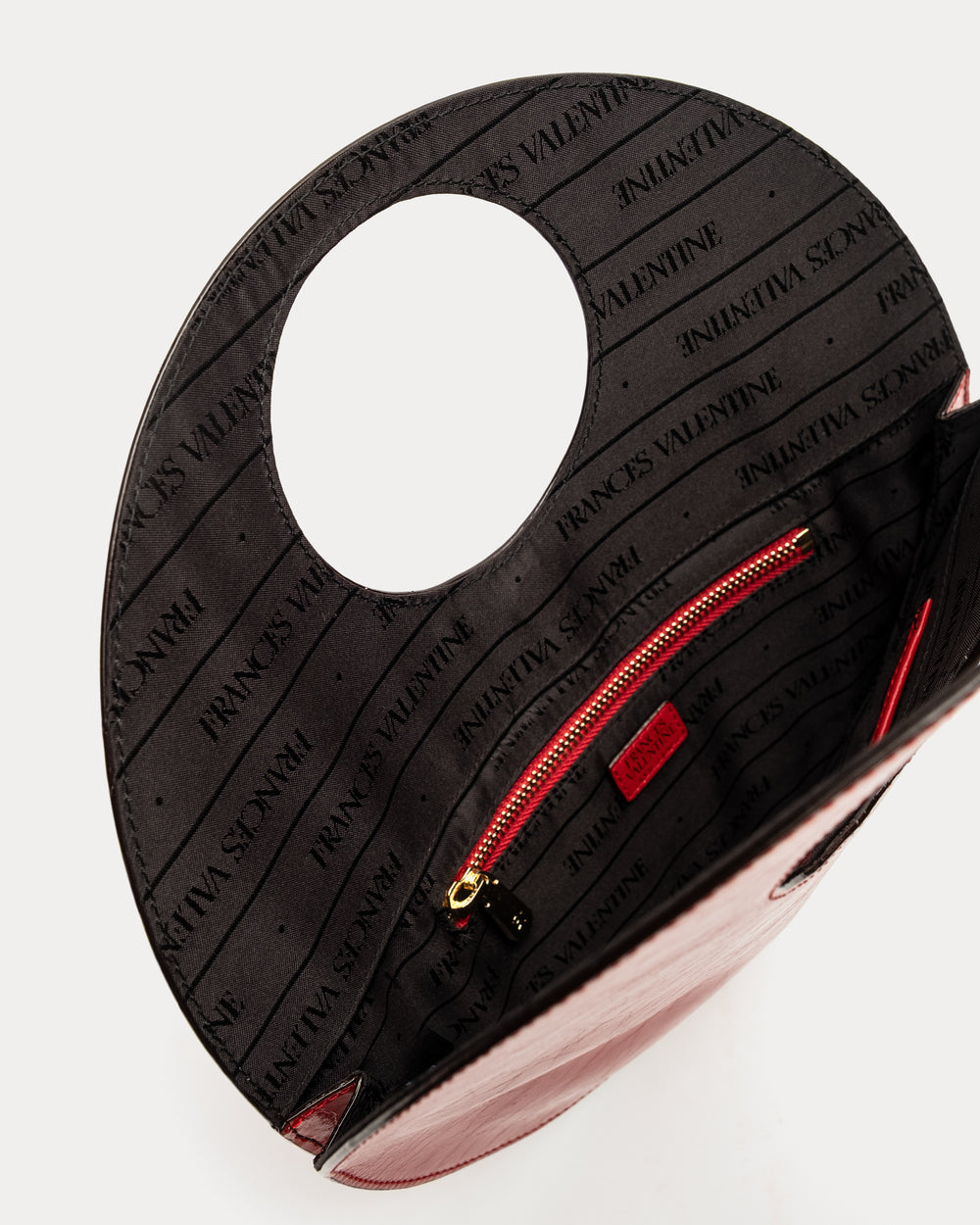 Juno Circle Bag - Crinkled Leather Red - Frances Valentine