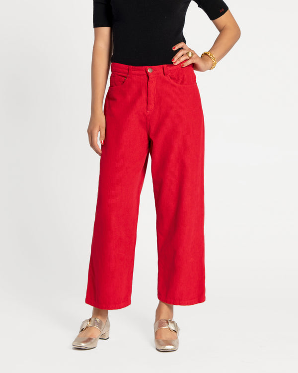 Jane Corduroy Pant Red - Frances Valentine