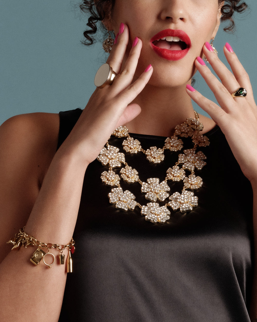 FV Celestial Cluster Statement Necklace - Gold Jewelry Frances Valentine